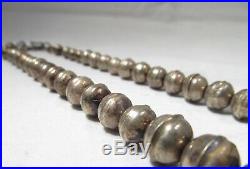 ESTATE Vintage 20 42 Gram Navajo Bench Beads Sterling Silver Necklace K1026