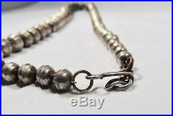 ESTATE Vintage 20 42 Gram Navajo Bench Beads Sterling Silver Necklace K1026