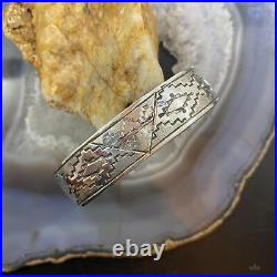 Elgin Hoskey Vintage Native American SW Motif Stamped Bracelet For Women