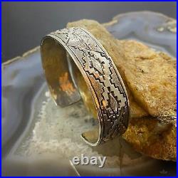 Elgin Hoskey Vintage Native American SW Motif Stamped Bracelet For Women