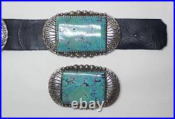 Ernest Bilagody Navajo Vintage Sterling Silver & Turquoise Concho Belt