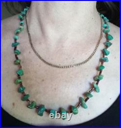 Estate Vintage Pawn Turquoise Nugget Heishi Necklace Southwest Native American