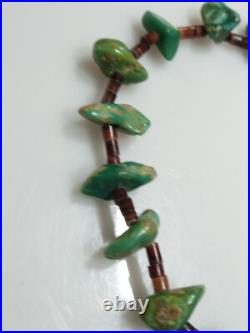 Estate Vintage Pawn Turquoise Nugget Heishi Necklace Southwest Native American