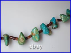 Estate Vintage Pawn Turquoise Nugget Heishi Necklace Southwest Native American