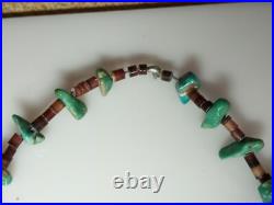 Estate Vintage Pawn Turquoise Nugget Heishi Necklace Southwest Native American