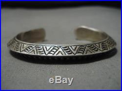 Exceptional Vintage Navajo Sterling Silver Native American Bracelet Cuff