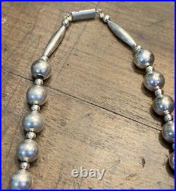 Exquisite Vintage Native American Southwestern Sterling Silver 17 Necklace 58g