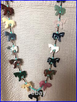 Fabulous, Vintage Zuni Horse Fetish Heishi Necklace is one of a kind! 30 long