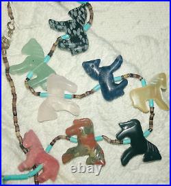 Fabulous, Vintage Zuni Horse Fetish Heishi Necklace is one of a kind! 30 long