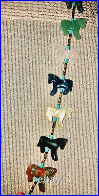 Fabulous, Vintage Zuni Horse Fetish Heishi Necklace is one of a kind! 30 long