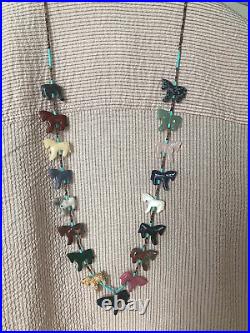 Fabulous, Vintage Zuni Horse Fetish Heishi Necklace is one of a kind! 30 long