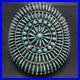 Fine VINTAGE ZUNI Sterling Silver TURQUOISE NEEDLEPOINT Cuff BRACELET