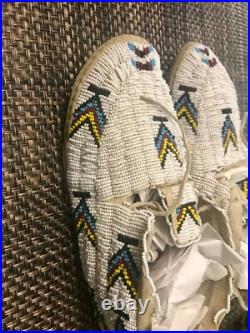 Full beaded vintage Native American moccassins