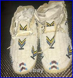 Full beaded vintage Native American moccassins