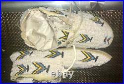Full beaded vintage Native American moccassins