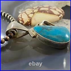 Gary G Sanchez Vintage Native American Sterling Turquoise Decorated Pendant