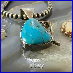 Gary G Sanchez Vintage Native American Sterling Turquoise Decorated Pendant