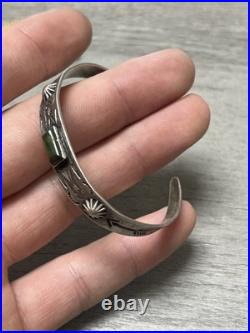 Gibson Gene Navajo Vintage Native American Cuff Bracelet 10.5G Detailed
