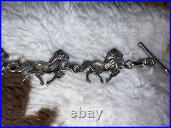 Glen Sandoval Native American Navajo Horse Link Sterling Silver Bracelet Vintage