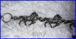 Glen Sandoval Native American Navajo Horse Link Sterling Silver Bracelet Vintage