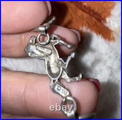 Glen Sandoval Native American Navajo Horse Link Sterling Silver Bracelet Vintage
