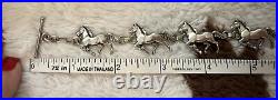 Glen Sandoval Native American Navajo Horse Link Sterling Silver Bracelet Vintage