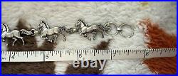 Glen Sandoval Native American Navajo Horse Link Sterling Silver Bracelet Vintage Glen Sandoval Native American Navajo Horse Link Sterling Silver Bracelet Vintage