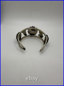 Gorgeous VTG Native American Style Silver And Turquoise Cuff Bracelet Unknown