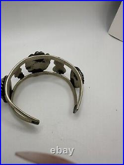 Gorgeous VTG Native American Style Silver And Turquoise Cuff Bracelet Unknown