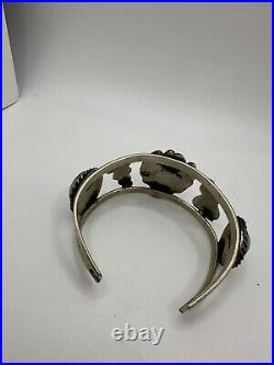 Gorgeous VTG Native American Style Silver And Turquoise Cuff Bracelet Unknown