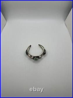 Gorgeous VTG Native American Style Silver And Turquoise Cuff Bracelet Unknown