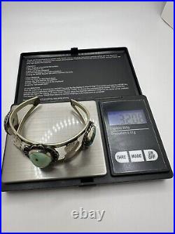 Gorgeous VTG Native American Style Silver And Turquoise Cuff Bracelet Unknown