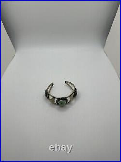 Gorgeous VTG Native American Style Silver And Turquoise Cuff Bracelet Unknown