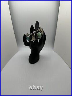 Gorgeous VTG Native American Style Silver And Turquoise Cuff Bracelet Unknown