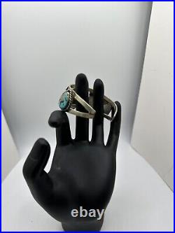 Gorgeous VTG Native American Style Silver And Turquoise Cuff Bracelet Unknown