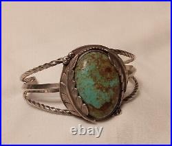 Gorgeous Vintage Navajo Turquoise & Sterling Silver Cuff Bracelet