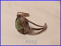 Gorgeous Vintage Navajo Turquoise & Sterling Silver Cuff Bracelet