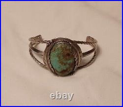 Gorgeous Vintage Navajo Turquoise & Sterling Silver Cuff Bracelet