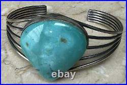 Gorgeous Vintage Navajo Turquoise & Sterling Silver Cuff Bracelet