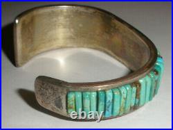 Great Vintage Navajo old pawn turquoise sterling silver bracelet Loloma style