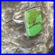 Green Mohave Turquoise Navajo Sterling Silver Ring Adjustable Size 15696