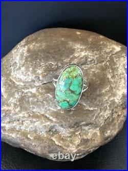 Green Mohave Turquoise Navajo Sterling Silver Ring Size 7 15597