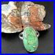 Green Mohave Turquoise Navajo Sterling Silver Ring Size 8 15922