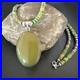 Green Turquoise Pendant Navajo Pearls Sterling Silver Necklace 16918
