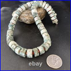 Grey White Jasper & Coral Navajo Pearls Sterling Silver Necklace 14428