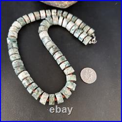 Grey White Jasper & Coral Navajo Pearls Sterling Silver Necklace 14428
