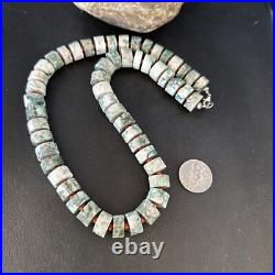 Grey White Jasper & Coral Navajo Pearls Sterling Silver Necklace 14428