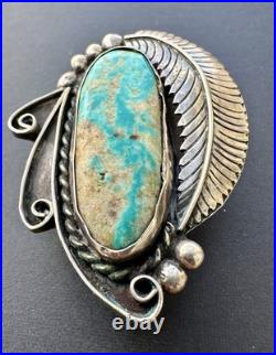 HUGE! 58mm Vintage Navajo Turquoise Sterling Silver Ring Size 8.25 #310