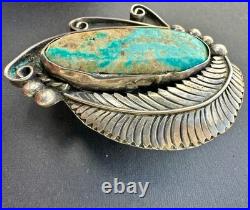 HUGE! 58mm Vintage Navajo Turquoise Sterling Silver Ring Size 8.25 #310