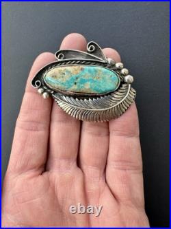 HUGE! 58mm Vintage Navajo Turquoise Sterling Silver Ring Size 8.25 #310 HUGE! 58mm Vintage Navajo Turquoise Sterling Silver Ring Size 8.25 #310